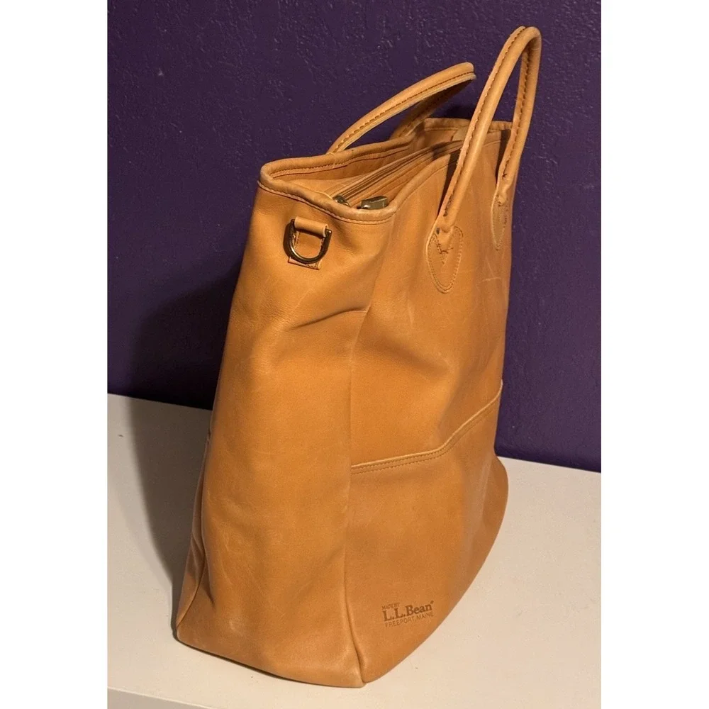 Vintage LL Bean XL Leather Boat Tote Bag Luggage EXTREMELY RARE 22